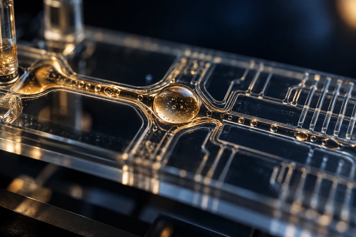 Concept image of a microfluidic chip for life-science research